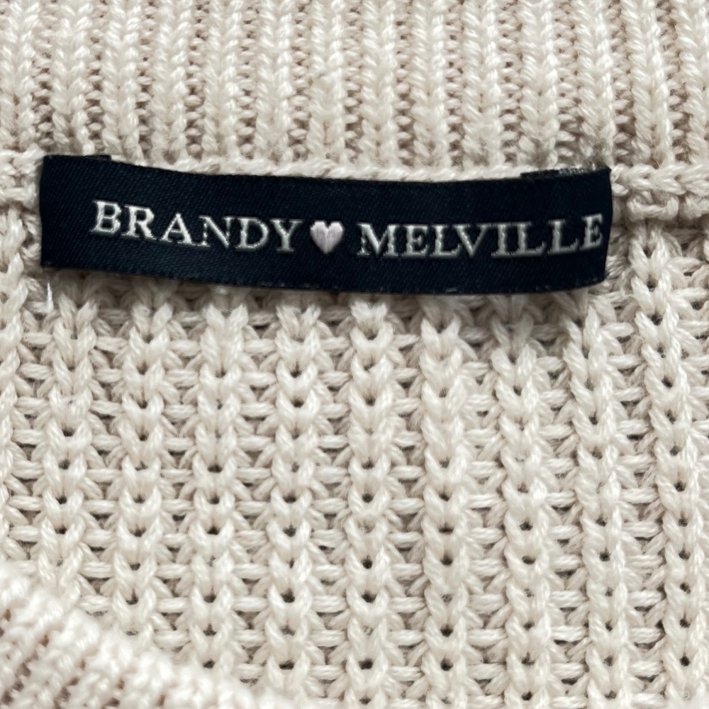 Brandy Melville Cream Shaker Knit Cotton Sweater OS - Picture 4 of 6